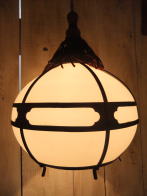 日本製　１９６０ｓ和風アンティーク照明 ビンテージペンダントライト　房付擦りガラス　ランプ　福岡 
